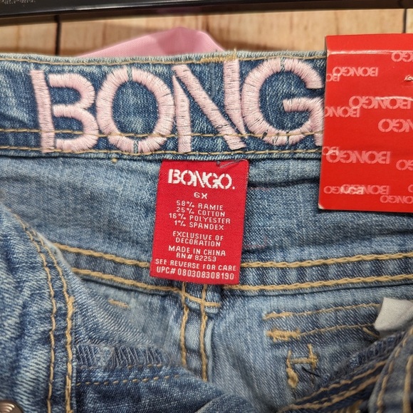 BONGO girls bell bottom embroidered jeans NWT size 6 X - Picture 6 of 7